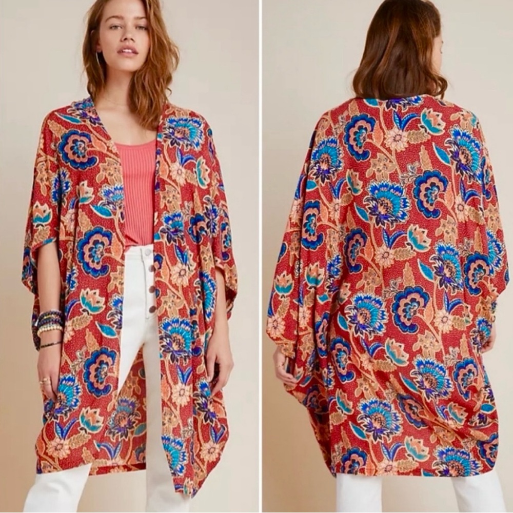 Anthropologie Floral Kimono Cardigan